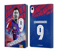 Head Case Designs Officially Licensed FC Barcelona Robert Lewandowski 2023/24 First Team Leather Wallet Case Compatible With Apple iPad mini (2021/2024)