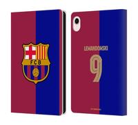 Head Case Designs Officially Licensed FC Barcelona Robert Lewandowski 2024/25 Players Home Kit Leather Wallet Case Compatible With Apple iPad mini (2021/2024)