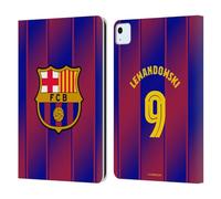 Head Case Designs Officially Licensed FC Barcelona Robert?Lewandowski 2025/26 Players Home Kit Leather Wallet Case Compatible With Apple iPad Air 11 2020/2022/2024/2025