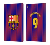 Head Case Designs Officially Licensed FC Barcelona Robert?Lewandowski 2025/26 Players Home Kit Leather Wallet Case Compatible With Apple iPad 10.2 2019/2020/2021