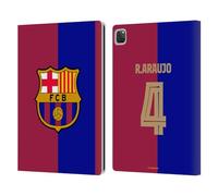 Head Case Designs Officially Licensed FC Barcelona Ronald Araújo 2024/25 Players Home Kit Leather Wallet Case Compatible With Apple iPad Pro 12.9 2020/2021/2022