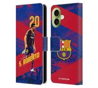 Head Case Designs Officially Licensed FC Barcelona Sergio Roberto 2020/21 First Team Group 1 Leather Wallet Case Compatible With Apple iPhone 17