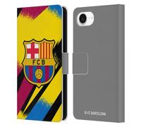 Head Case Designs Officially Licensed FC Barcelona Third Goalkeeper 2019/20 Crest Kit Leather Wallet Case Compatible With Apple iPhone 16e