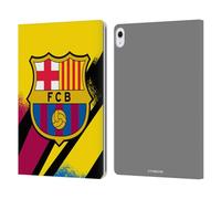 Head Case Designs Officially Licensed FC Barcelona Third Goalkeeper 2019/20 Crest Kit Leather Wallet Case Compatible With Apple iPad Air 13 2024/2025