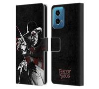 Head Case Designs Officially Licensed Freddy VS. Jason Freddy Graphics Leather Book Wallet Case Cover Compatible With Motorola Moto G34 5G