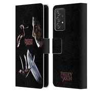 Head Case Designs Officially Licensed Freddy VS. Jason Freddy vs. Jason Graphics Leather Wallet Case Compatible With Samsung Galaxy A53 5G (2022)