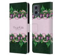 Head Case Designs Officially Licensed Frida Kahlo Border Purple Florals Leather Book Wallet Case Cover Compatible With Motorola Moto G (2023)