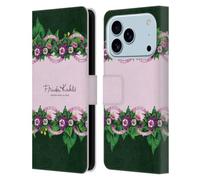 Head Case Designs Officially Licensed Frida Kahlo Border Purple Florals Leather Wallet Case Compatible With Apple iPhone 17 Pro