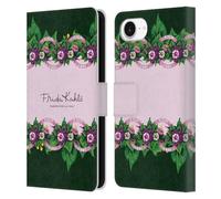 Head Case Designs Officially Licensed Frida Kahlo Border Purple Florals Leather Wallet Case Compatible With Apple iPhone 16e