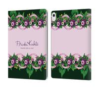 Head Case Designs Officially Licensed Frida Kahlo Border Purple Florals Leather Wallet Case Compatible With Apple iPad Air 13 2024/2025
