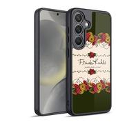 Head Case Designs Officially Licensed Frida Kahlo Border Red Florals Gel Armour Case [Military Grade Protection] Compatible With Samsung Galaxy S24 5G