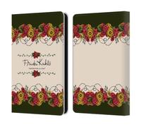 Head Case Designs Officially Licensed Frida Kahlo Border Red Florals Leather Wallet Case Compatible With Amazon Kindle 11th Gen 6in 2022