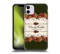 Head Case Designs Officially Licensed Frida Kahlo Border Red Florals Soft Gel Case [Military Grade Protection] Compatible With Apple iPhone 11
