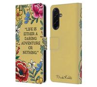Head Case Designs Officially Licensed Frida Kahlo Daring Adventure Art & Quotes Leather Wallet Case Compatible With Samsung Galaxy A36 5G