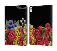 Head Case Designs Officially Licensed Frida Kahlo Efflorescence Red Florals Leather Wallet Case Compatible With Apple iPad Air 13 2024/2025
