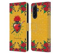 Head Case Designs Officially Licensed Frida Kahlo Heart and Roses Icons Leather Wallet Case Compatible With Samsung Galaxy A17 4G / 5G