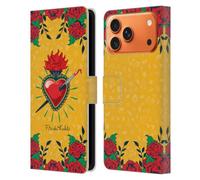 Head Case Designs Officially Licensed Frida Kahlo Heart and Roses Icons Leather Wallet Case Compatible With Apple iPhone 17 Pro Max