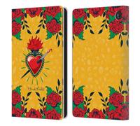 Head Case Designs Officially Licensed Frida Kahlo Heart and Roses Icons Leather Wallet Case Compatible With Amazon Fire 7 2022