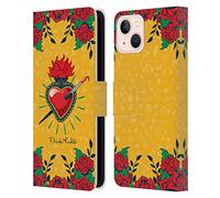 Head Case Designs Officially Licensed Frida Kahlo Heart and Roses Icons Leather Wallet Case Compatible With Apple iPhone 13