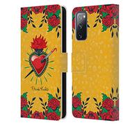 Head Case Designs Officially Licensed Frida Kahlo Heart and Roses Icons Leather Wallet Case Compatible With Samsung Galaxy S20 FE / 5G