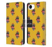 Head Case Designs Officially Licensed Frida Kahlo Heart Pattern Typography Leather Wallet Case Compatible With Apple iPhone 16e