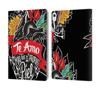 Head Case Designs Officially Licensed Frida Kahlo Heart Typography Leather Wallet Case Compatible With Apple iPad Air 13 2024/2025