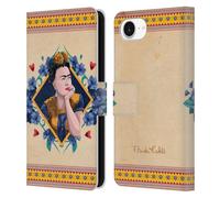Head Case Designs Officially Licensed Frida Kahlo Indigo Portrait Leather Wallet Case Compatible With Apple iPhone 16e