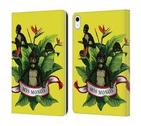 Head Case Designs Officially Licensed Frida Kahlo Monkeys Tropical Leather Wallet Case Compatible With Apple iPad 10.9 2022/2025