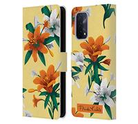 Head Case Designs Officially Licensed Frida Kahlo Orange Lilies Flowers Leather Wallet Case Compatible With Oppo A54 5G
