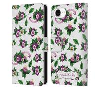 Head Case Designs Officially Licensed Frida Kahlo Pattern Purple Florals Leather Wallet Case Compatible With Apple iPhone 16e