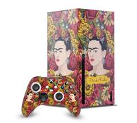 Head Case Designs Officially Licensed Frida Kahlo Portrait Pattern Floral Game Console Wrap and Game Controller Skin Bundle Compatible With Xbox Series X