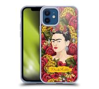 Head Case Designs Officially Licensed Frida Kahlo Portrait Pattern Red Florals Gel Case [Military Grade Protection] Compatible with Apple iPhone 12 / iPhone 12 Pro and Compatible with MagSafe
