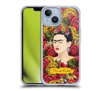 Head Case Designs Officially Licensed Frida Kahlo Portrait Pattern Red Florals Gel Case [Military Grade Protection] Compatible With Apple iPhone 14