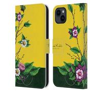 Head Case Designs Officially Licensed Frida Kahlo Shrub Purple Florals Leather Wallet Case Compatible With Apple iPhone 15 Plus