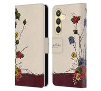 Head Case Designs Officially Licensed Frida Kahlo Shrub Red Florals Leather Wallet Case Compatible With Samsung Galaxy S24 5G