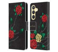 Head Case Designs Officially Licensed Frida Kahlo Shrub Roses Leather Wallet Case Compatible With Samsung Galaxy S24 5G