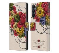 Head Case Designs Officially Licensed Frida Kahlo Vine Red Florals Leather Wallet Case Compatible With Samsung Galaxy A05s