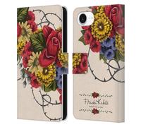 Head Case Designs Officially Licensed Frida Kahlo Vine Red Florals Leather Wallet Case Compatible With Apple iPhone 16e