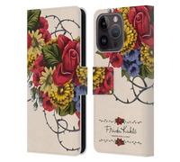 Head Case Designs Officially Licensed Frida Kahlo Vine Red Florals Leather Wallet Case Compatible With Apple iPhone 15 Pro