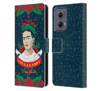 Head Case Designs Officially Licensed Frida Kahlo Viva La Vida Icons Leather Book Wallet Case Cover Compatible With Motorola Edge (2024)