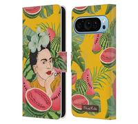 Head Case Designs Officially Licensed Frida Kahlo Watermelon Portrait 3 Leather Wallet Case Compatible With Google Pixel 9 / Pixel 9 Pro