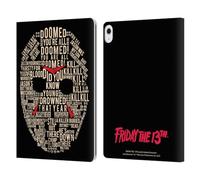 Head Case Designs Officially Licensed Friday the 13th 1980 Typography Graphics Leather Wallet Case Compatible With Apple iPad Air 13 2024/2025