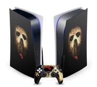 Head Case Designs Officially Licensed Friday the 13th 2009 Jason Voorhees Poster Graphics Vinyl Faceplate Gaming Skin Decal Compatible With Sony PlayStation 5 PS5 Disc Console & DualSense Controller