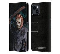Head Case Designs Officially Licensed Friday the 13th: Jason Goes To Hell Jason Voorhees Graphics Leather Wallet Case Compatible With Apple iPhone 15