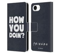 Head Case Designs Officially Licensed Friends TV Show How You Doin' Quotes Leather Wallet Case Compatible With Apple iPhone 16e