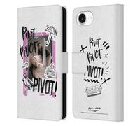 Head Case Designs Officially Licensed Friends TV Show Pivot Doodle Art Leather Wallet Case Compatible With Apple iPhone 16e