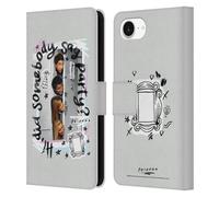 Head Case Designs Officially Licensed Friends TV Show Somebody Say Party Doodle Art Leather Wallet Case Compatible With Apple iPhone 16e