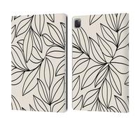 Head Case Designs Officially Licensed Gabriela Thomeu Black And White Leaves Floral Leather Wallet Case Compatible With Apple iPad Pro 12.9 2020/2021/2022