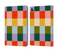 Head Case Designs Officially Licensed Gabriela Thomeu Checkered Rainbow Vibe Retro Leather Wallet Case Compatible With Apple iPad Pro 12.9 2020/2021/2022