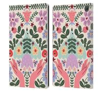 Head Case Designs Officially Licensed Gabriela Thomeu Folk Flora Floral Leather Wallet Case Compatible With Amazon Fire Max 11 2023